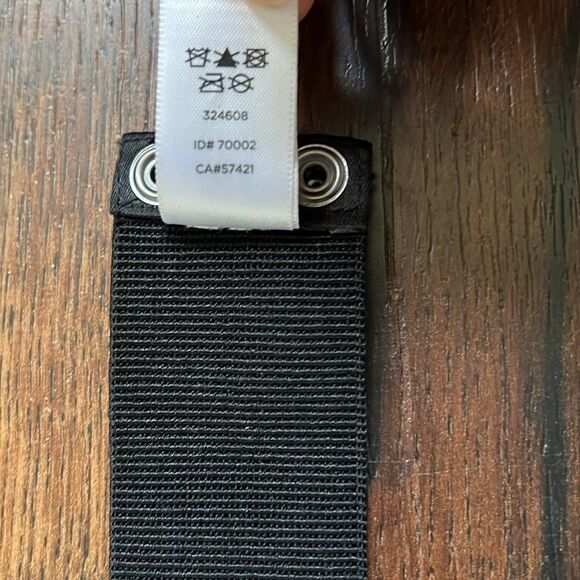 Loft Black Rhinestone Stretchy Belt Back Snap Closure Boho Minimalist - Picture 9 of 15